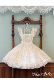 Alice Girl Cat Flower Wall Overdress Apron(6th Pre-Order/3 Colours/Full Payment Without Shipping)